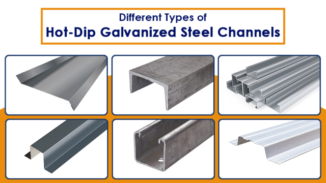 Different types of GI channels used in construction and support systems