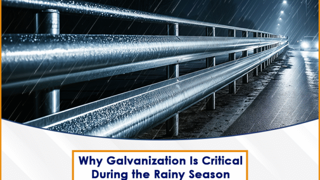 Galvanized steel protected from rust during the rainy season